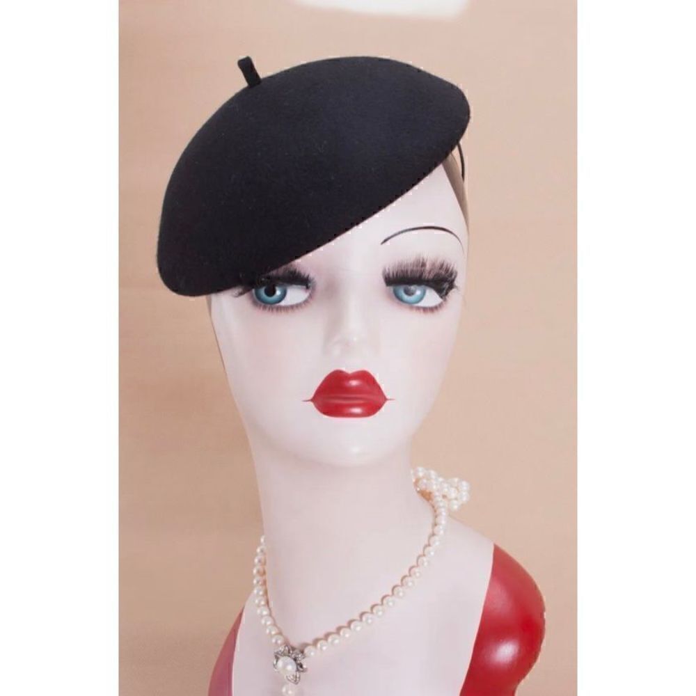 Womens Ladies Royal Styles Soft White Beret 100% Wool Felt Hats